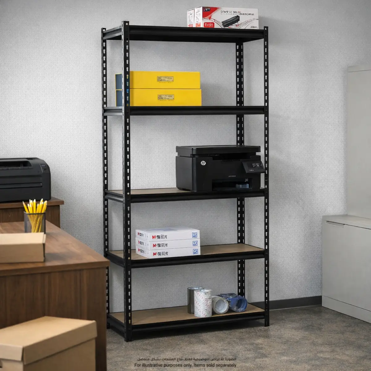ACE Particle Board & Steel 5-Tier Adjustable Shelving Unit (86.5 x 35.5 x 182.8 cm)