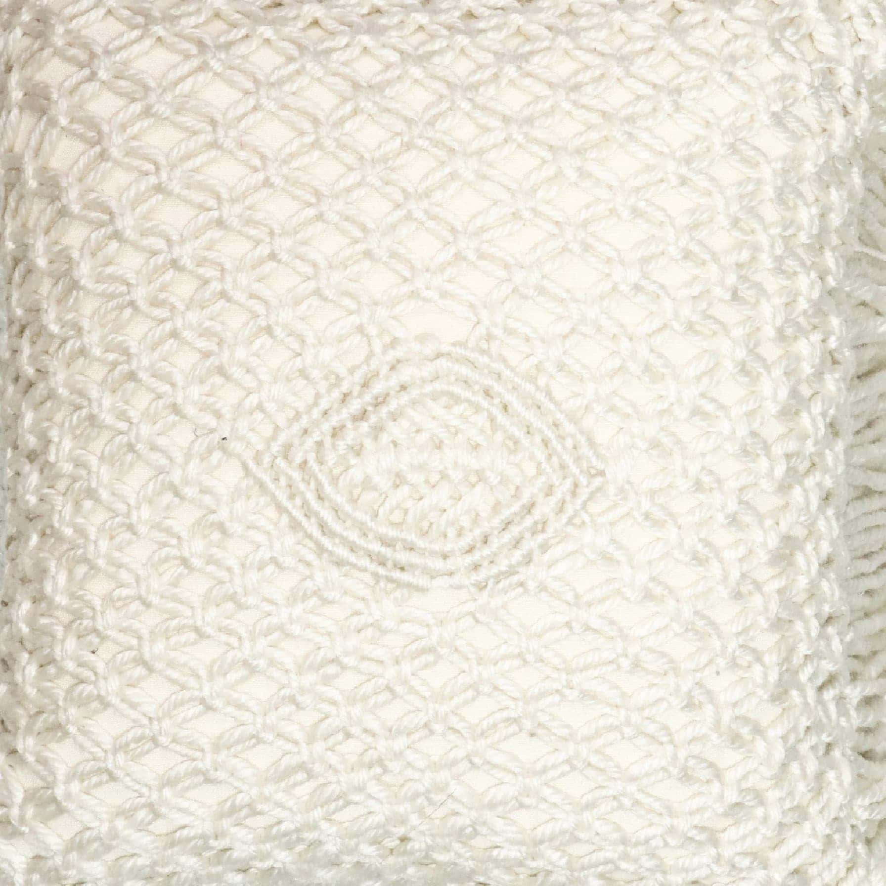 Hand-Knotted Macrame Chair Cushion (45 x 45 cm, Gray)