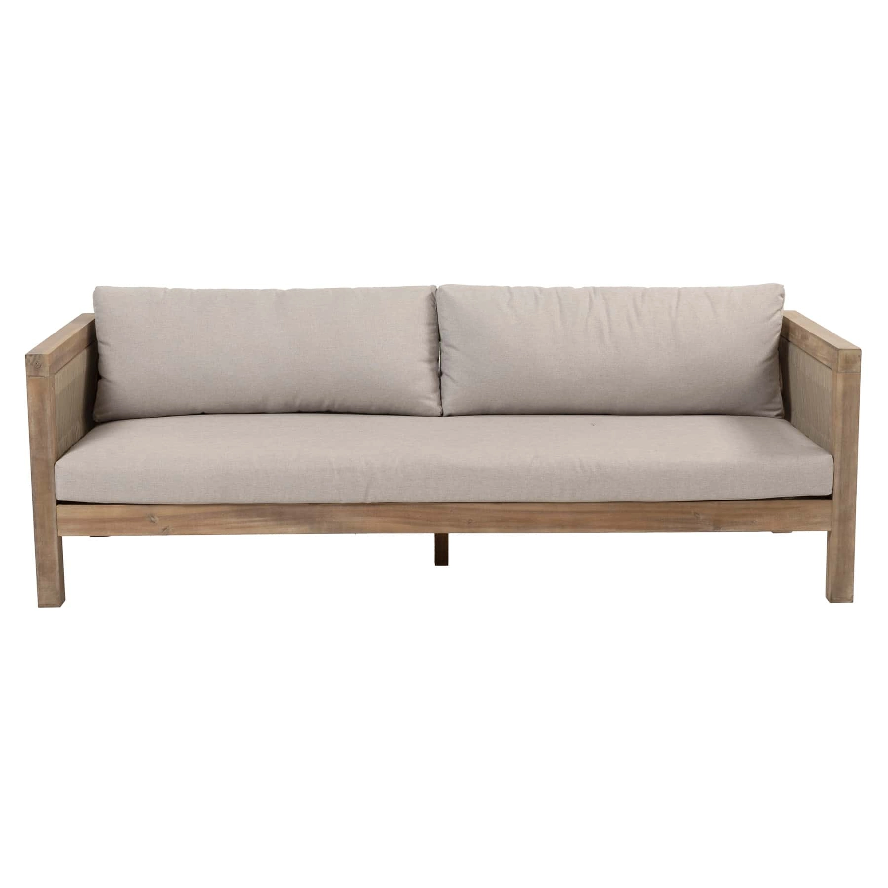 Seychelles 3-Seater Acacia Wooden Outdoor Sofa W/Cushion (207 x 80 x 65 cm)