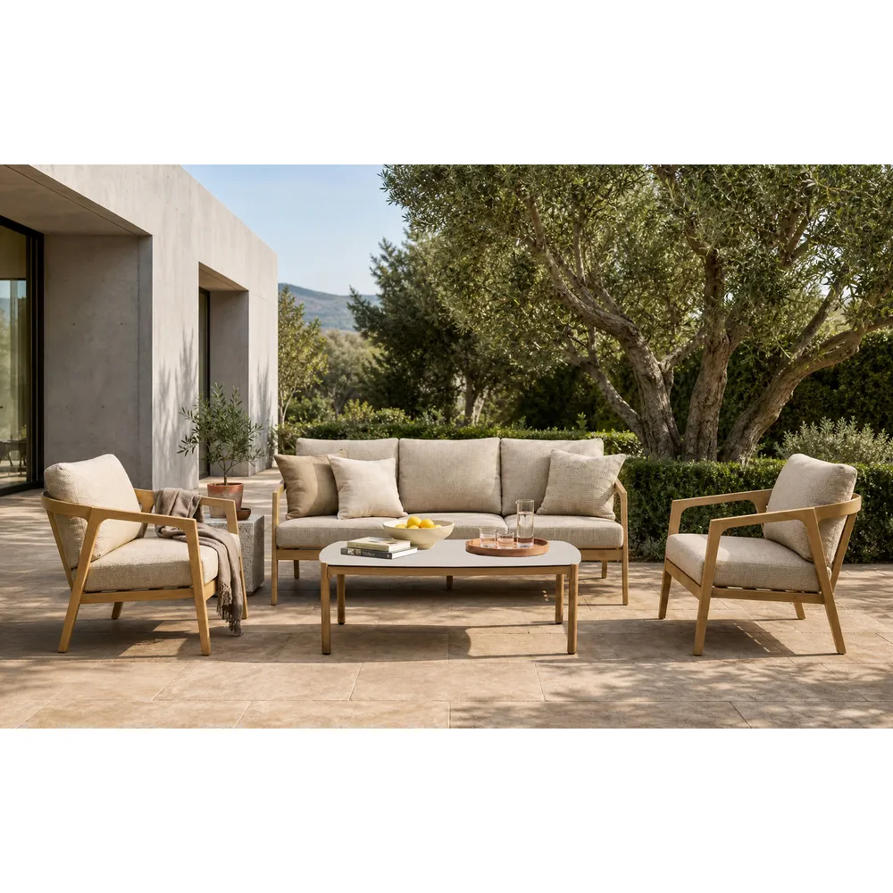 Nebraska 5-Seater Outdoor Aluminum Sofa Set (201 x 79 x 71 cm)
