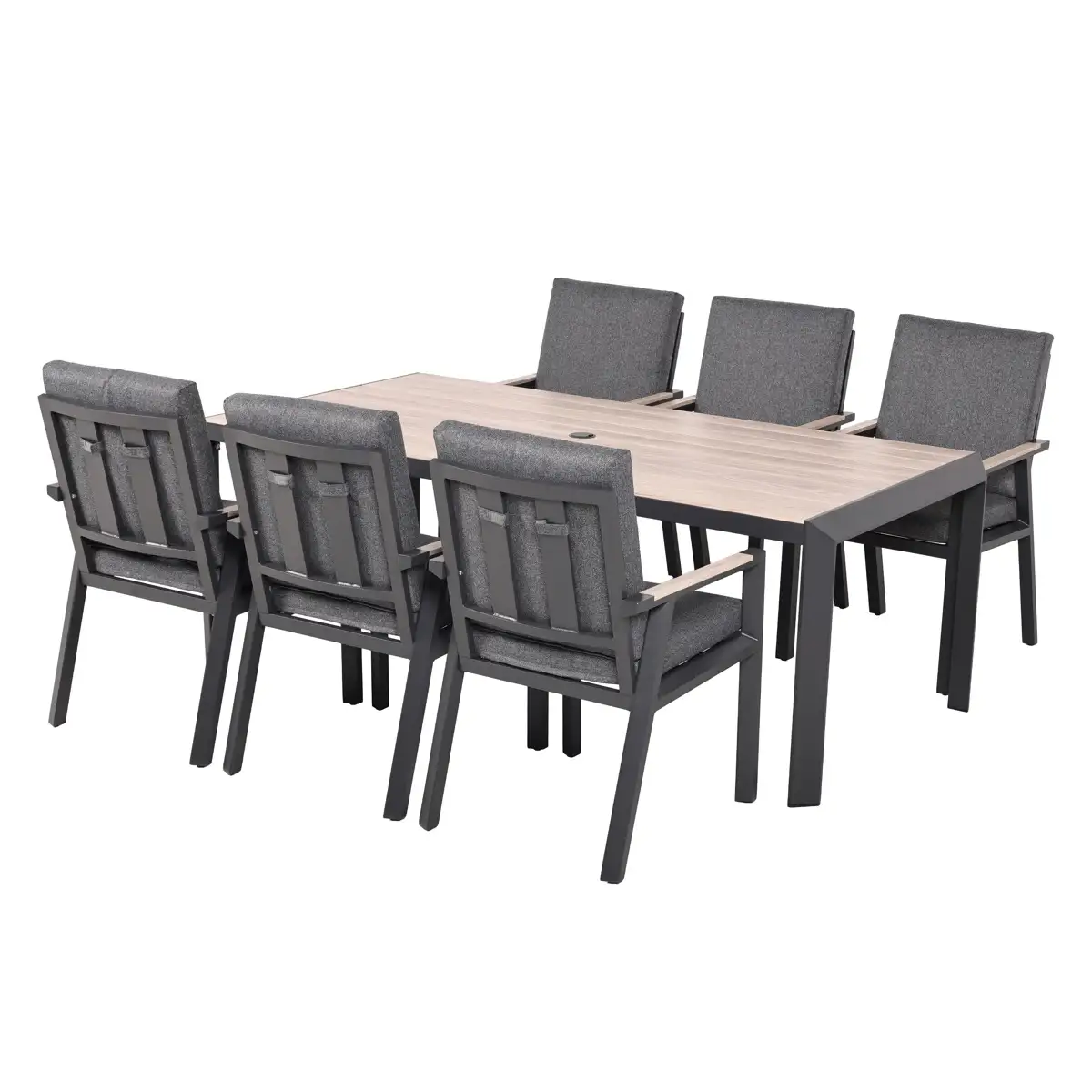Apollo 6-Seater Aluminum Dining  Set W/Cushion (68.5 x 65 x 91 cm)