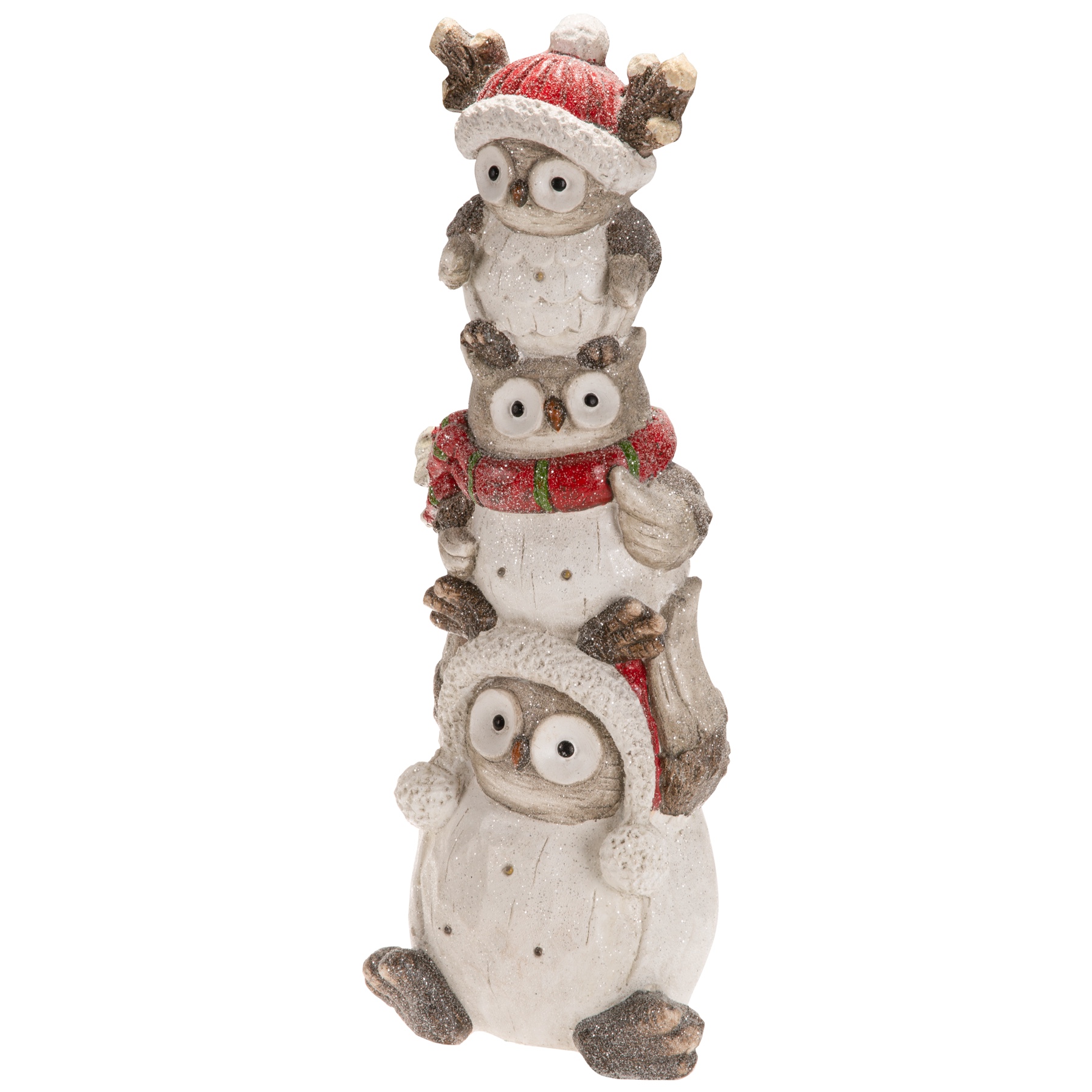 DeerSanta 3 Owl Decor Tower with LED (63 x 23 cm)