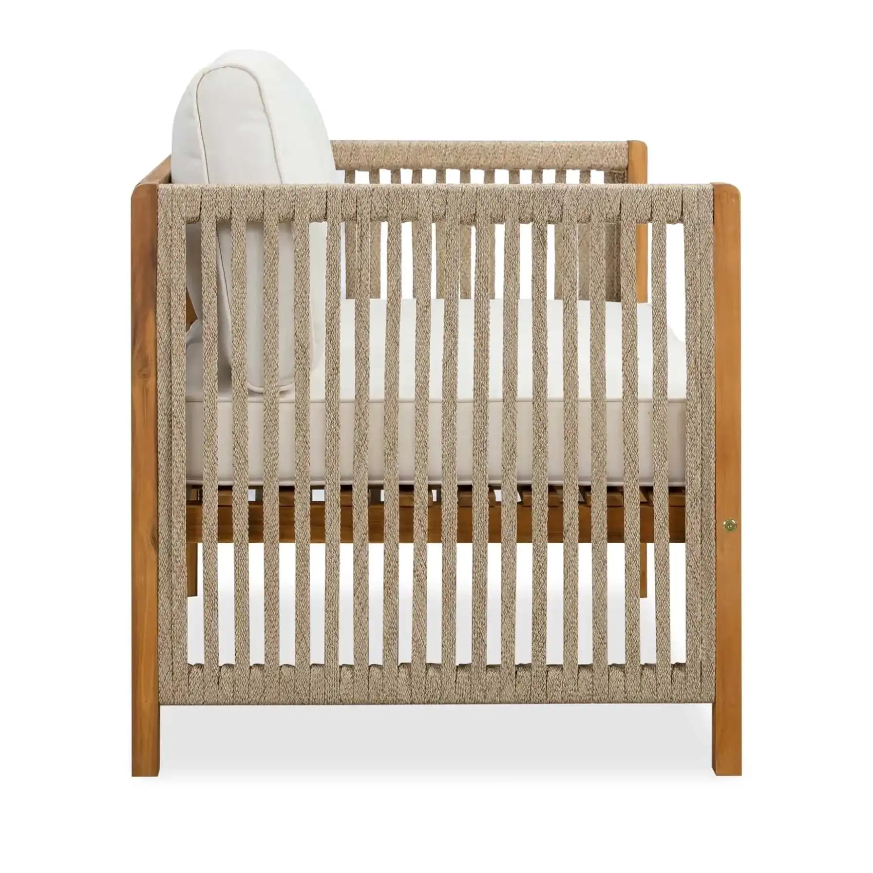 New Monterrey Acacia Wood 2-Seater Outdoor Sofa (66 x 132 x 64 cm)