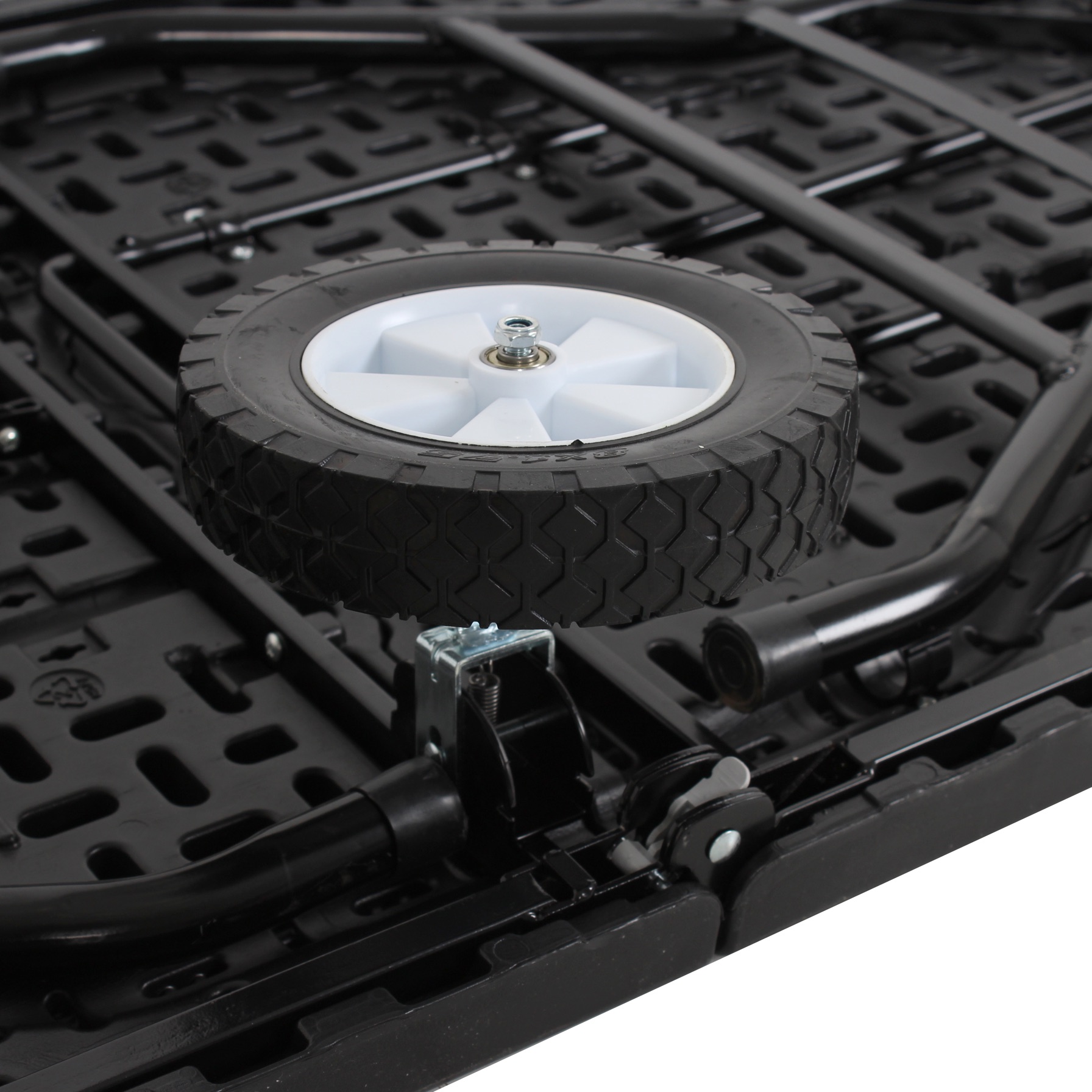 Creative 2-in-1 Plastic & Steel Outdoor Rolling Table (182.88 x 74.42 x 73.91 cm, Black)