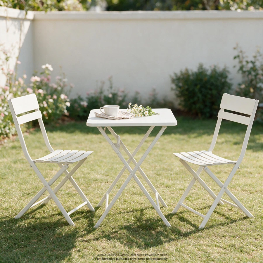 Alv Steel Folding Bistro Set (Sand, 51.5 x 42 x 84 cm, 3 Pc.)