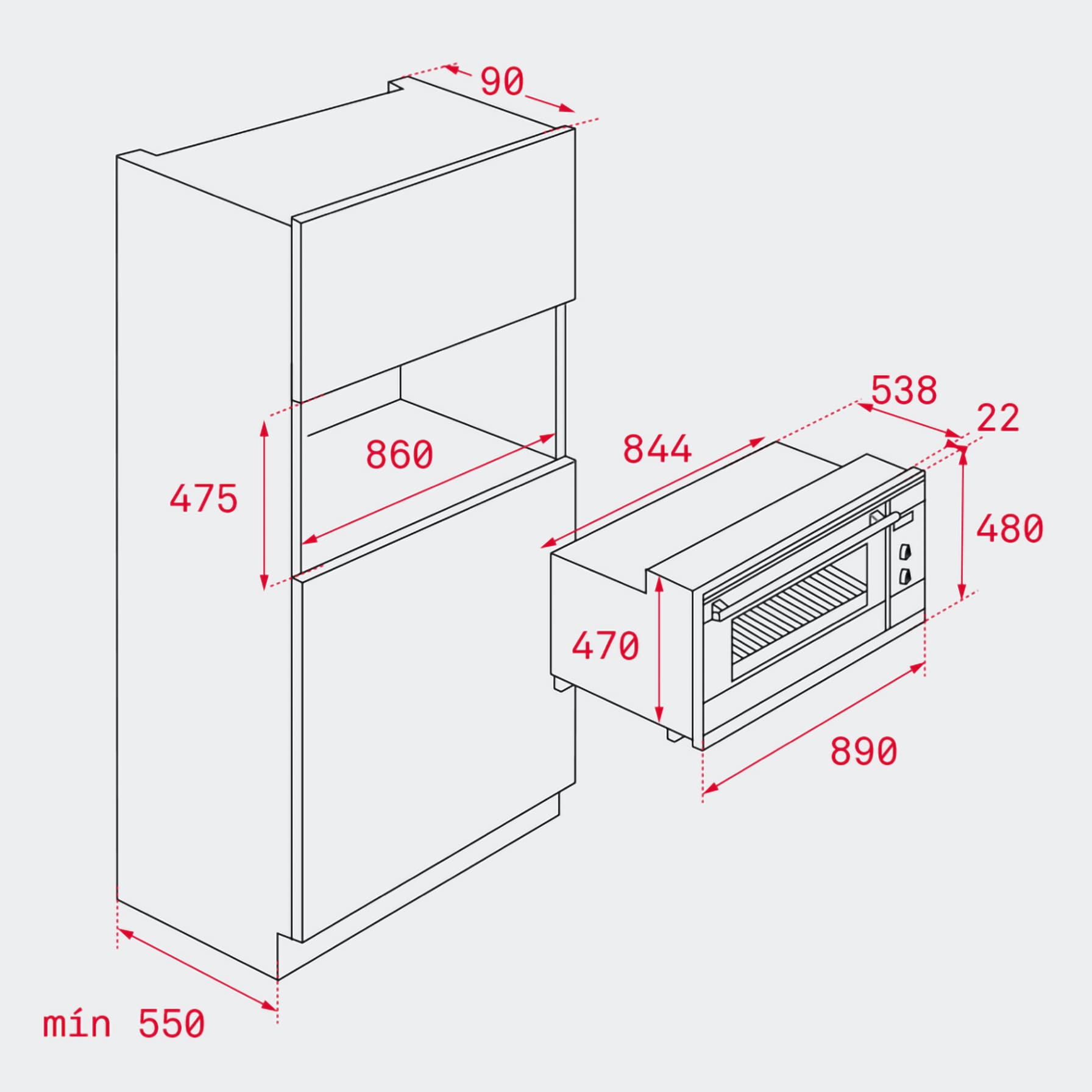 Teka Built-In Electric Oven, HSF 900 (91 L, 2848 W) 