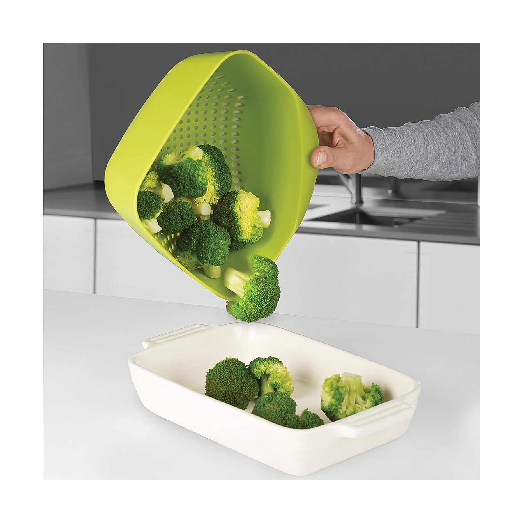 Joseph Joseph Square Colander (21 cm, Green)