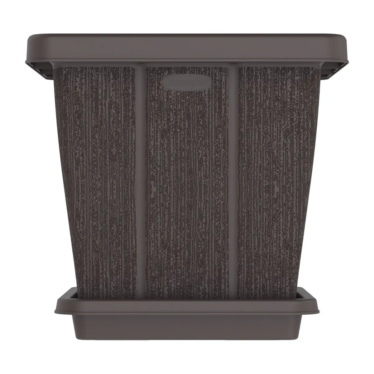 Cosmoplast Cedargrain Square Plant Pot W/Tray (Dark Brown, 45 L)