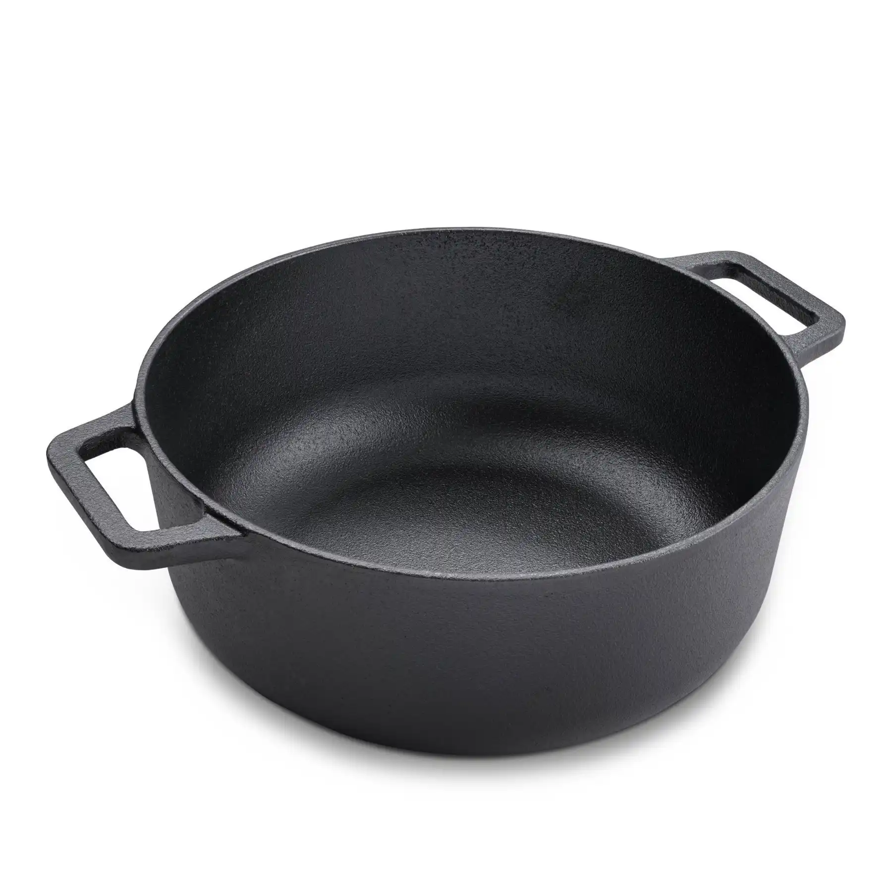 Prestige Cast Iron Casserole W/Glass Lid (24 cm, Black)