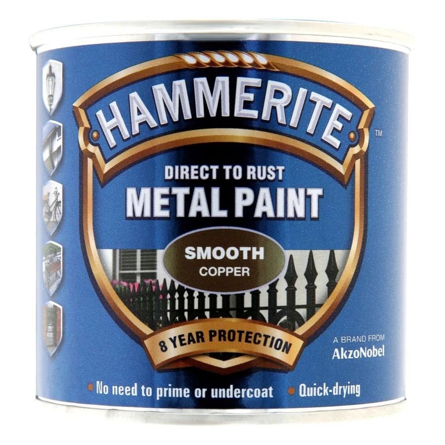 Hammerite Smooth Metal Paint (Copper, 250 ml)