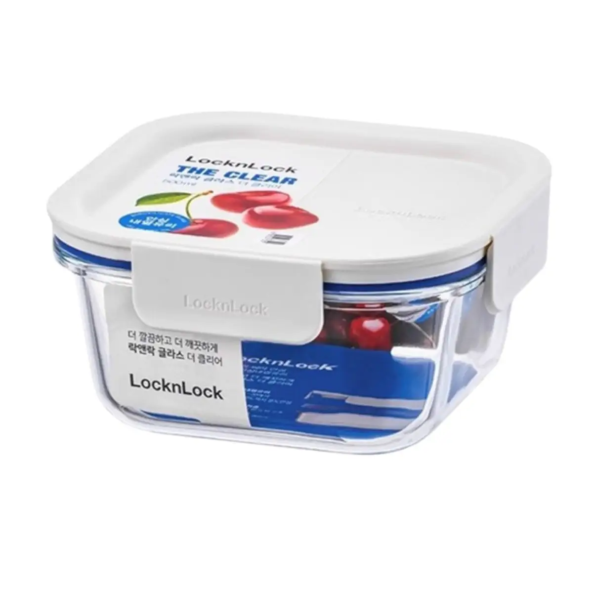 Lock & Lock The Clear Glass Square Food Container (White, 500 ml)