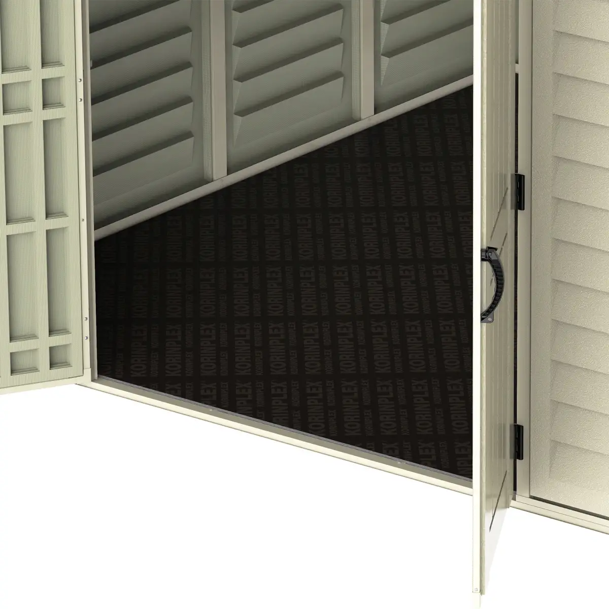 Duramax Aluminium & Vinyl Plastic Storage Shed (Ivory, 326 x 325 x 233 cm)
