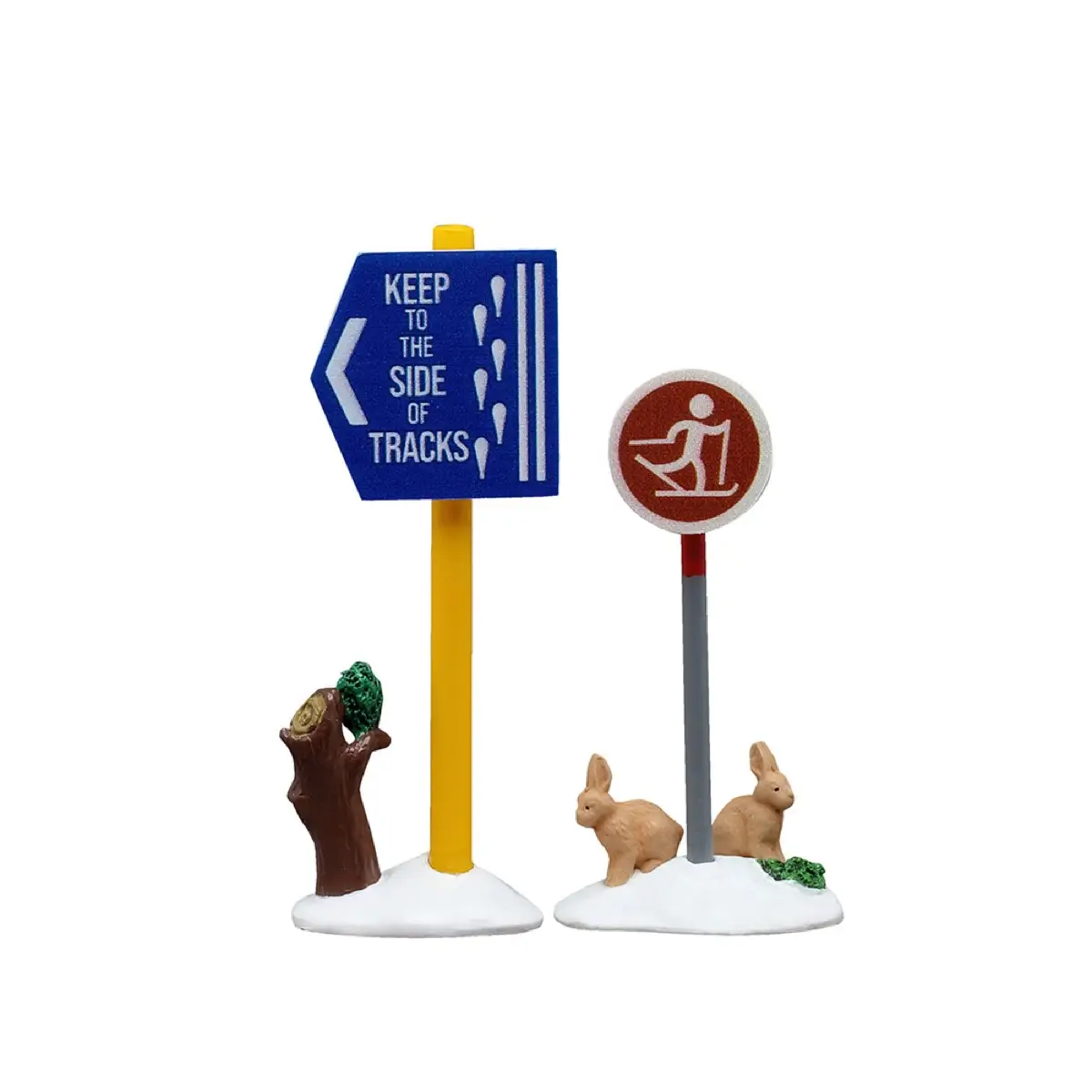Lemax Cross Country Ski Sign Festive Decor Set (Multicolor, 2 Pc.)