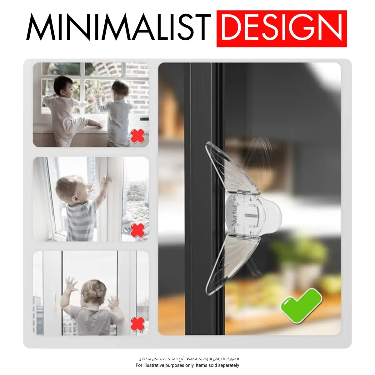 Nurtur Child Safety Sliding Window Lock (16.4 x 5.8 x 9 cm)