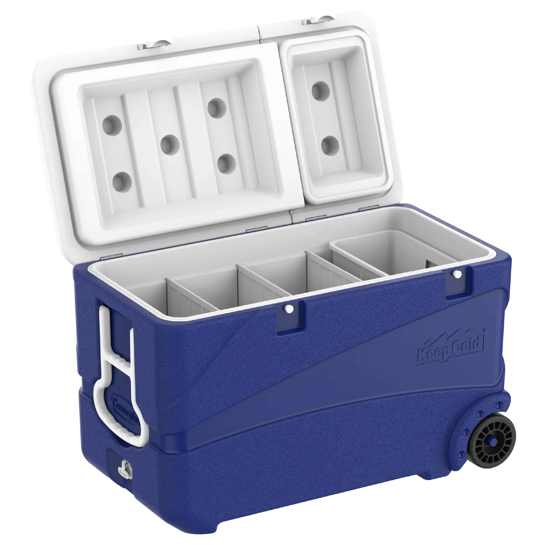 Cosmoplast KeepCold Deluxe Icebox W/Wheels (102 L, Blue)