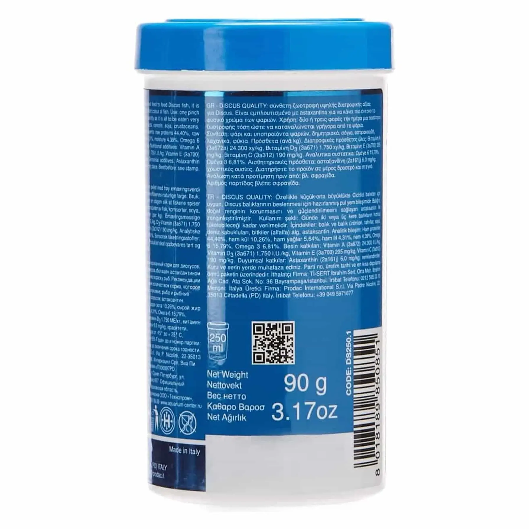 Prodac Discus Quality Compound Granulated Fish Food (250 ml)