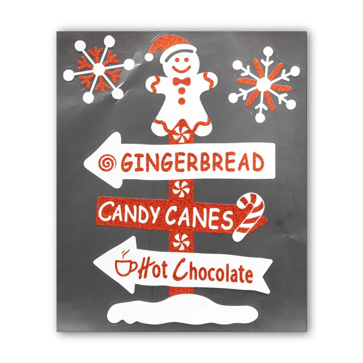 Atmosphera Flocked Gingerbread Signs Sticker (28.5 x 34.5 cm, 1 Pc.)