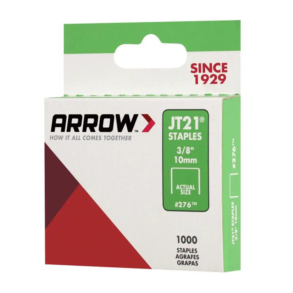 Arrow Light Duty Staples W/Wide Crown, T27 & JT21 Pack (1 cm, 1000 Pc.)
