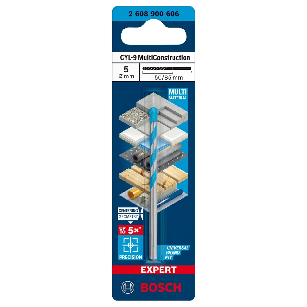 Bosch MultiConstruction Drill Bit, CYL-9MCB (5 x 50 x 85 mm)