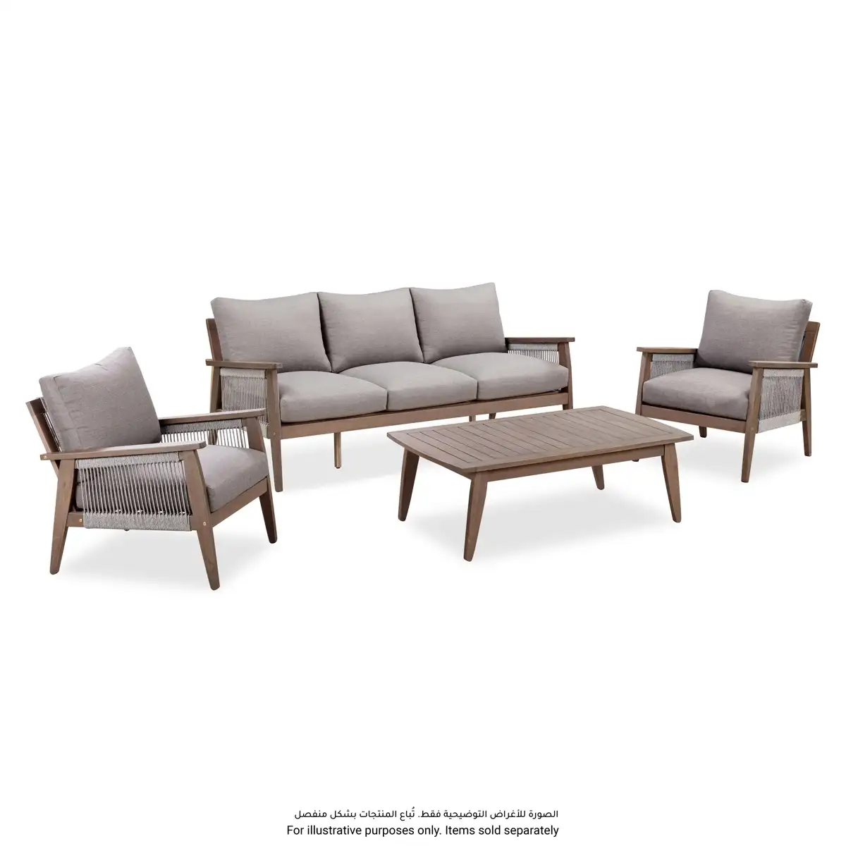 Baltimore Acacia Wood 1-Seater Outdoor Sofa W/Cushion (72 x 83 x73 cm)
