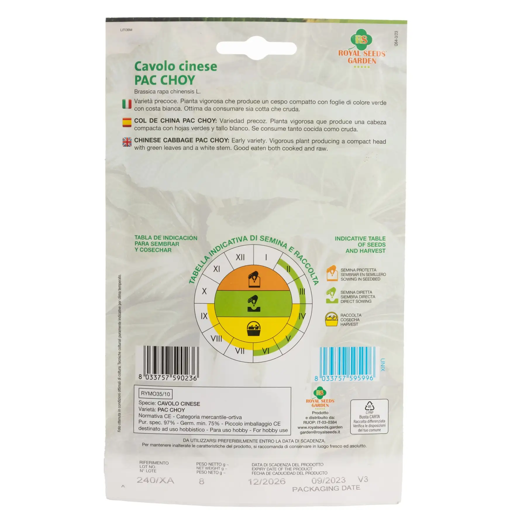 Royal Seeds Bok Choy Seed Pack (8 g)