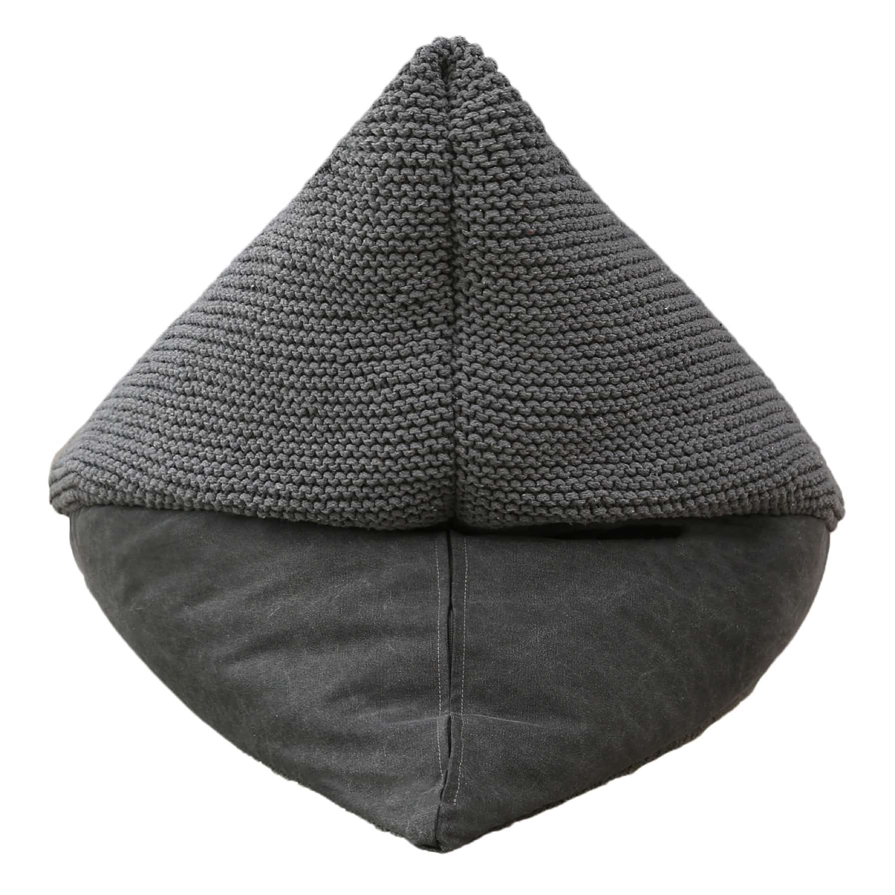 Handmade Knitted Bean Bag W/Cushion