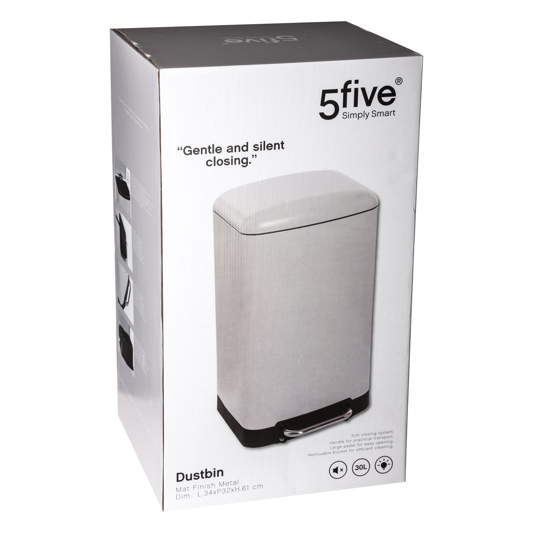 5five Ariane Metal & Polypropylene Pedal Bin (30 L) 