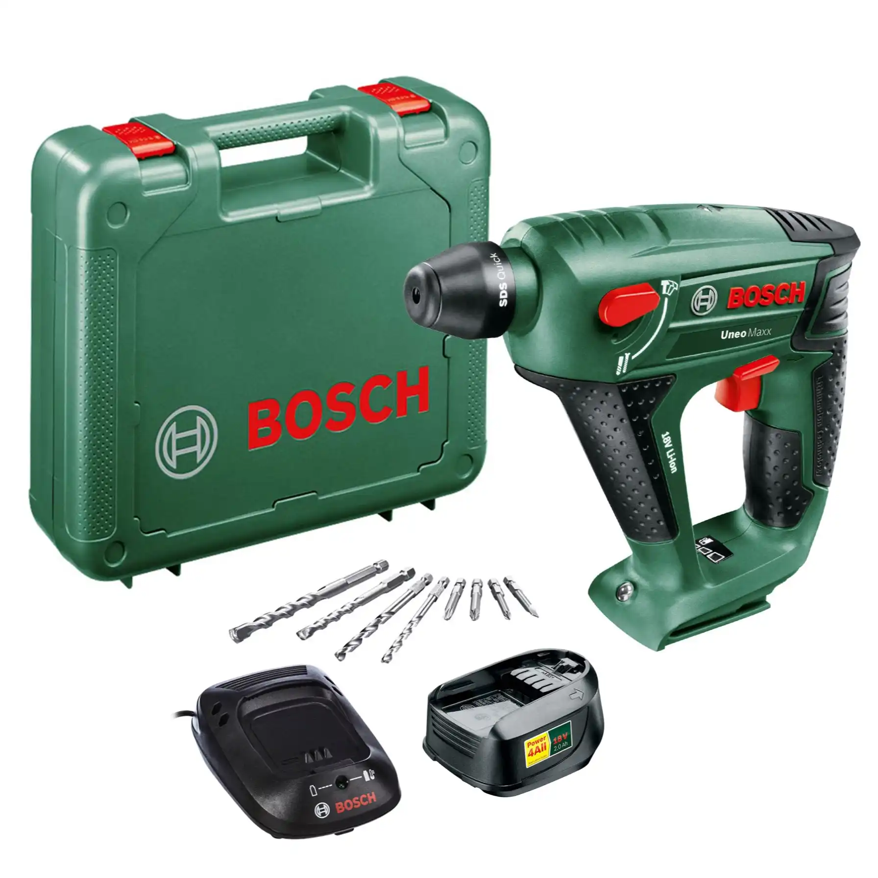 Bosch Uneo Maxx Cordless Rotary Hammer Set W/Battery & Charger, 603952372 (18 V)