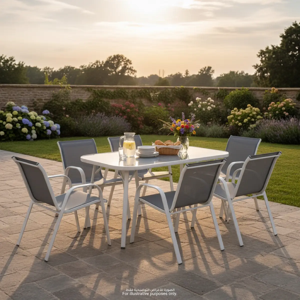 Eon 6-Seater Steel Dining Set (150 x 95 x 71.5 cm)