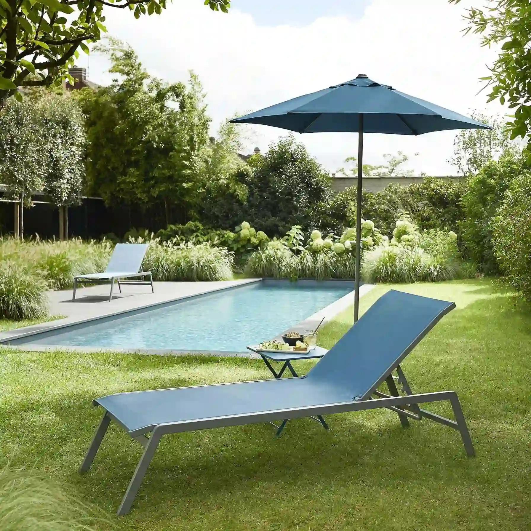 Batz Aluminum Sun Lounger GoodHome (195 x 59 x 92.5 cm, Blue)
