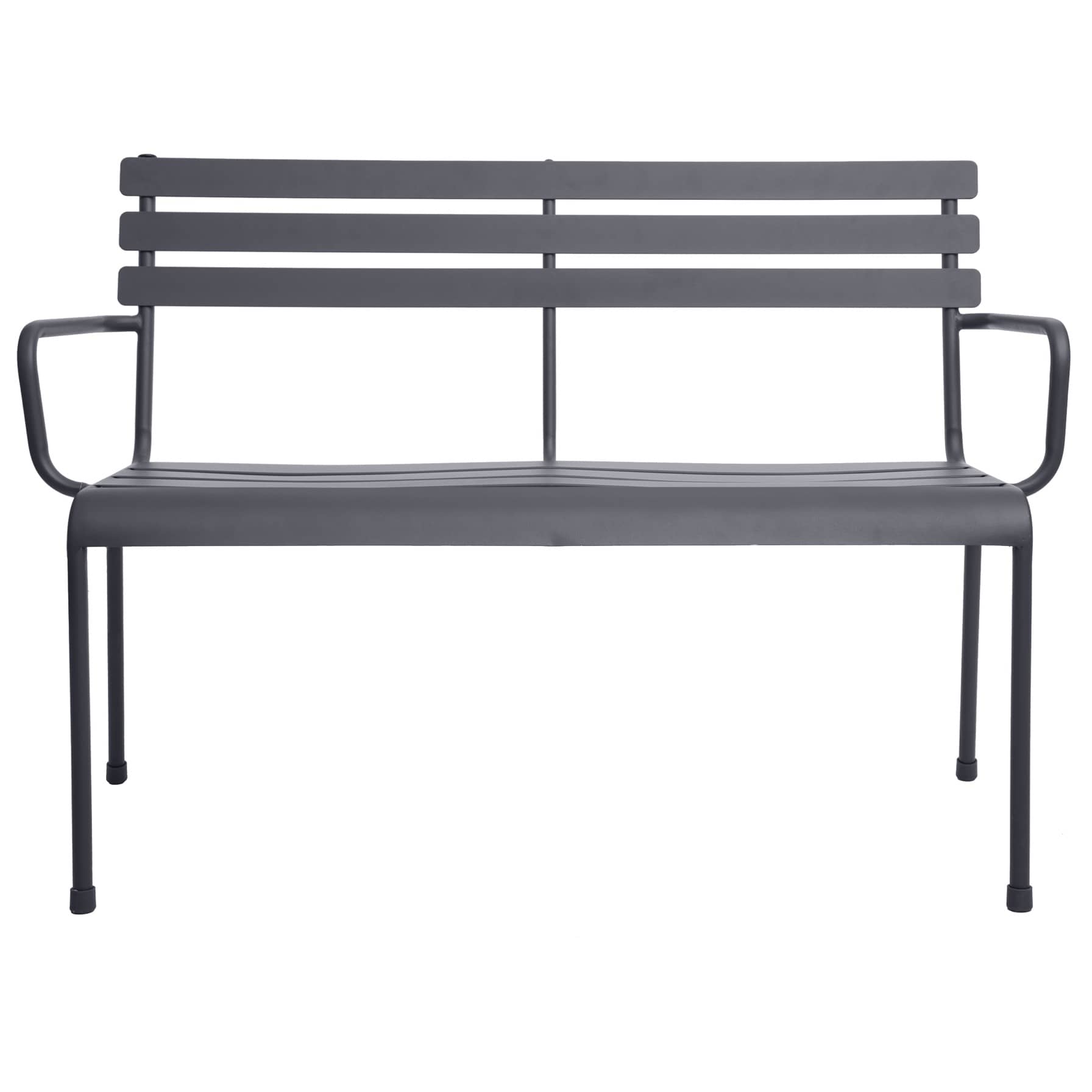 Greensboro 2-Seater Steel Bench (114 x 56 x 79 cm, Graphite)