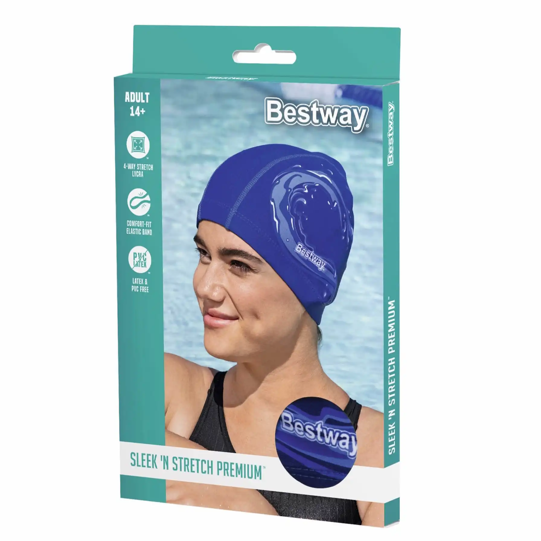 Bestway Sleek 'N Stretch Premium Fabric Swim Cap