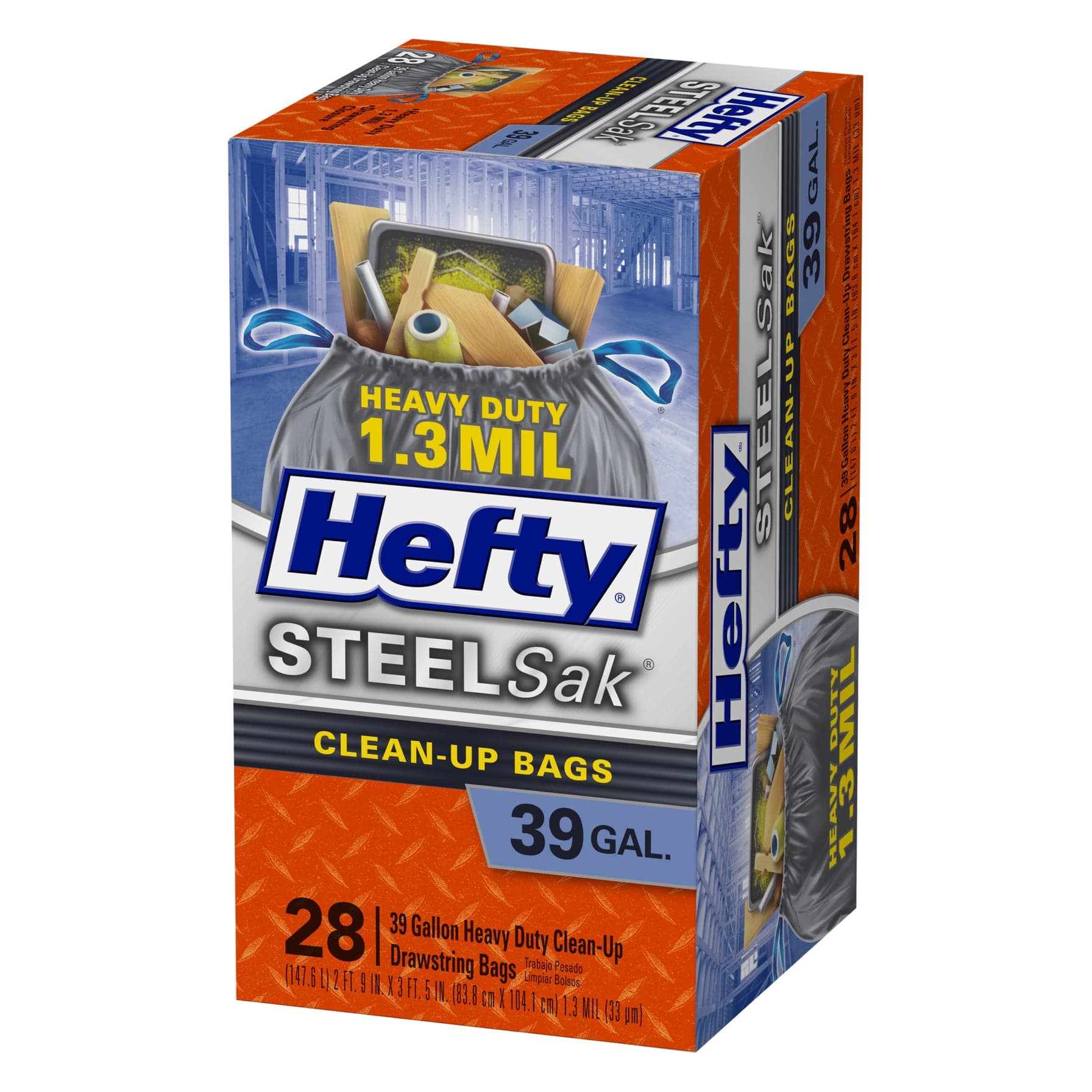 Hefty Steel Sak Trash Bags (147 L, 28 Pc.)