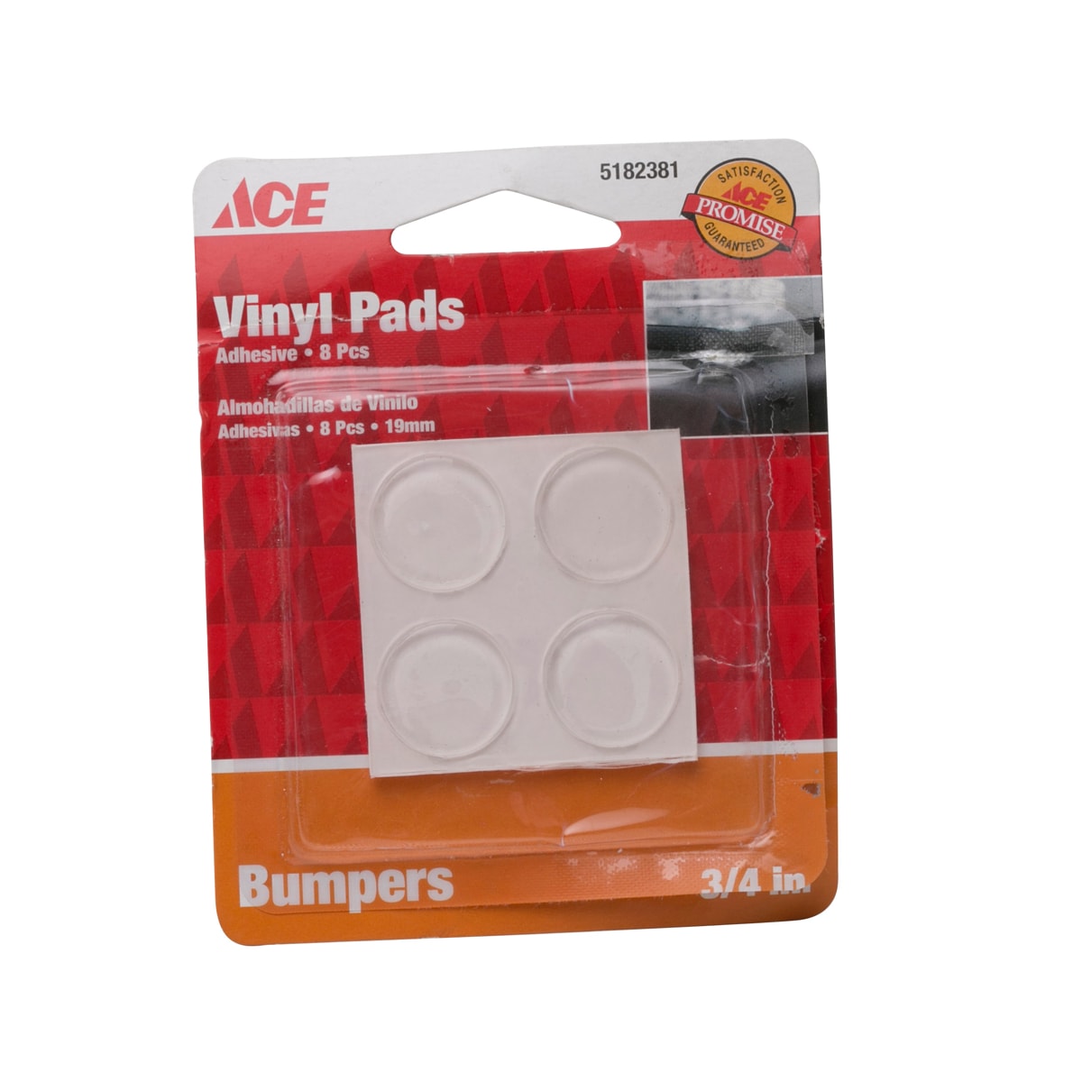 ACE Vinyl Bumper Pads (8 pcs, 19 mm)