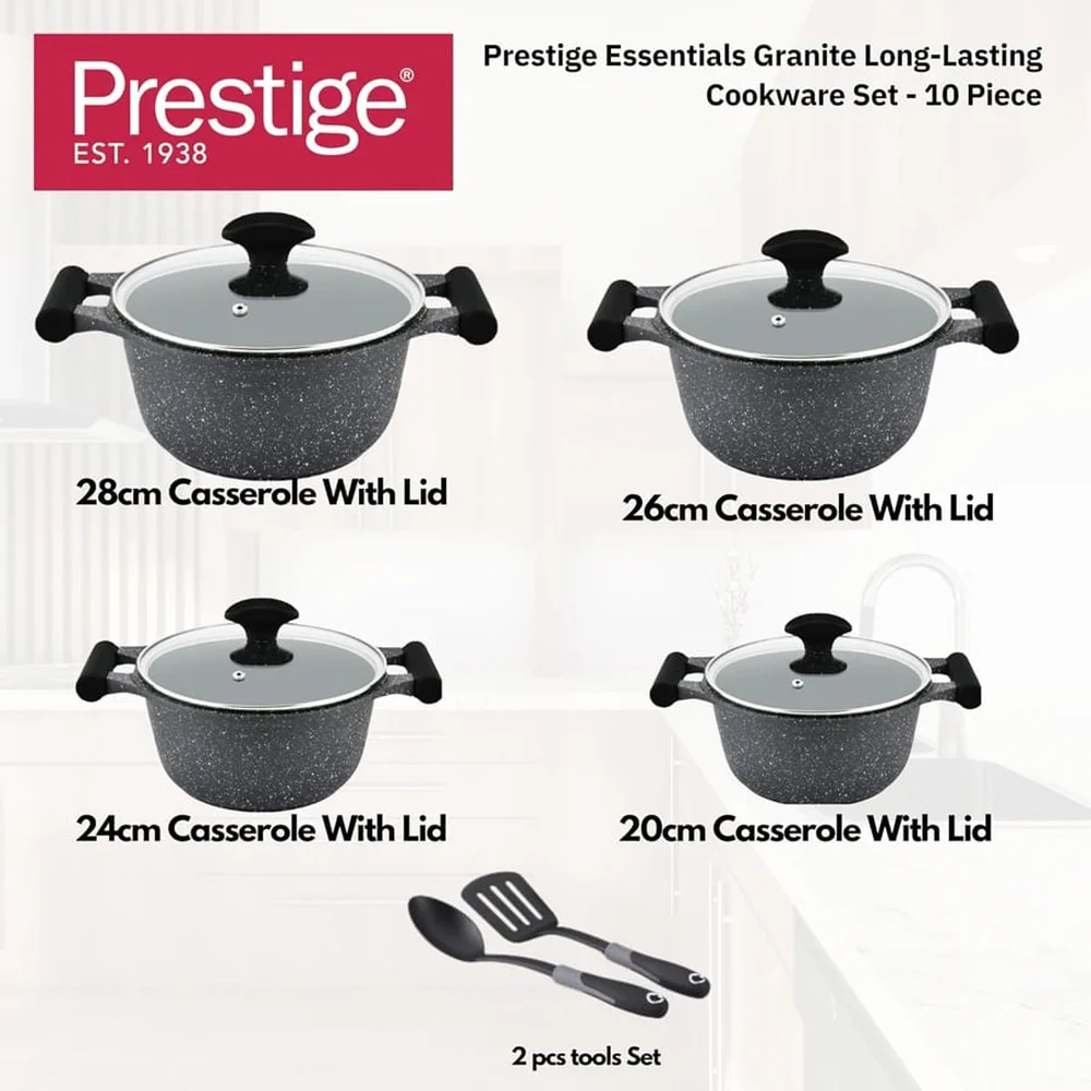 Prestige Essentials Cookware Set (10 .Pc. Black)