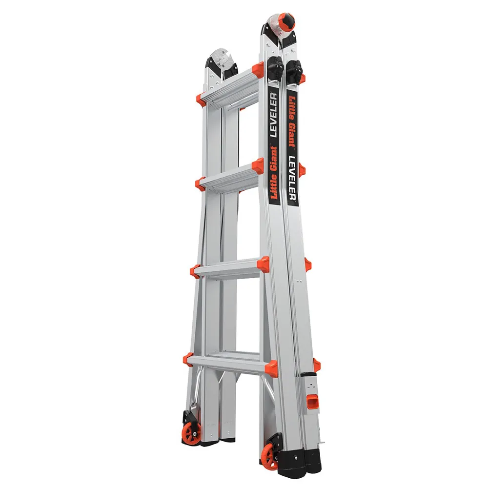 Little Giant Aluminum Multi-Position Extension Ladder W/Ratchet Leg Levelers (5.18 m)