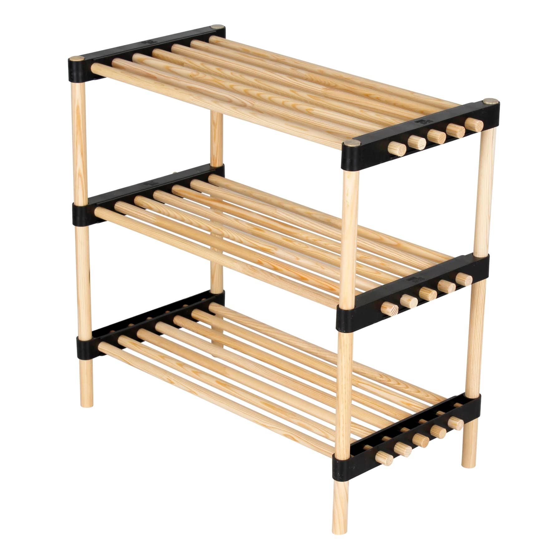 Seowood Pinewood Multi Purpose 3-Tier Modular Shelf (28 x 56 x 52 cm)