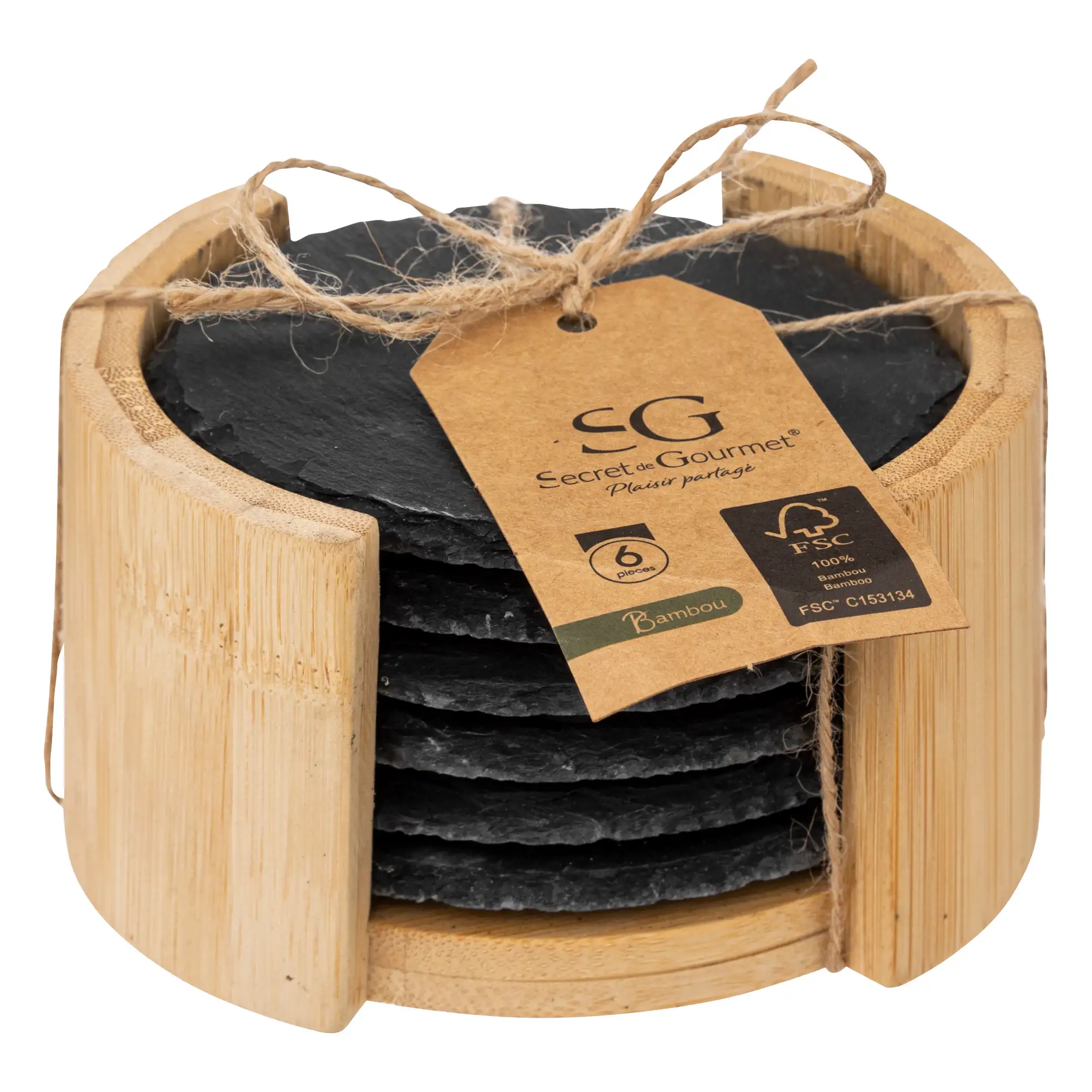 SG Slate Coaster Set W/Rack (6 Pc.)