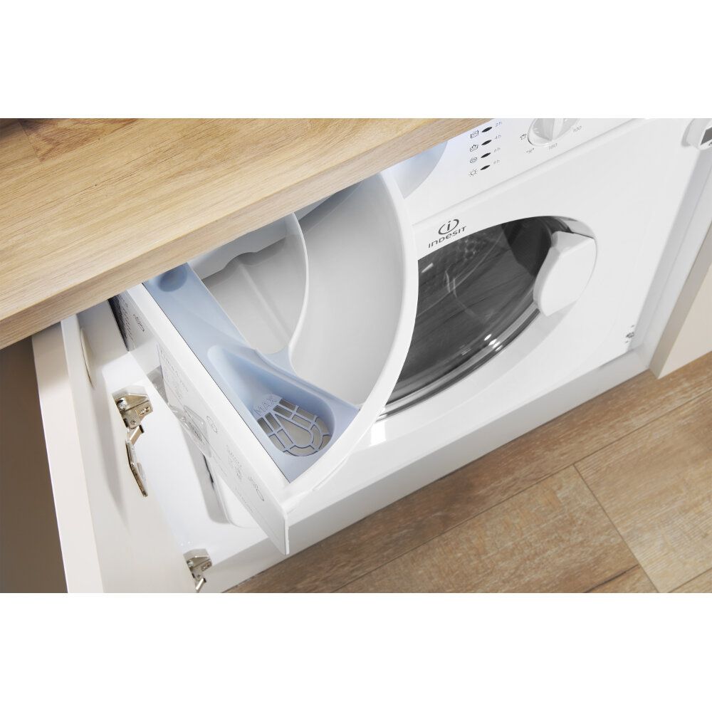 Indesit 6 Kg Built-In Front Load Washer/Dryer, IWDE127 (5 kg dry, 1200rpm)