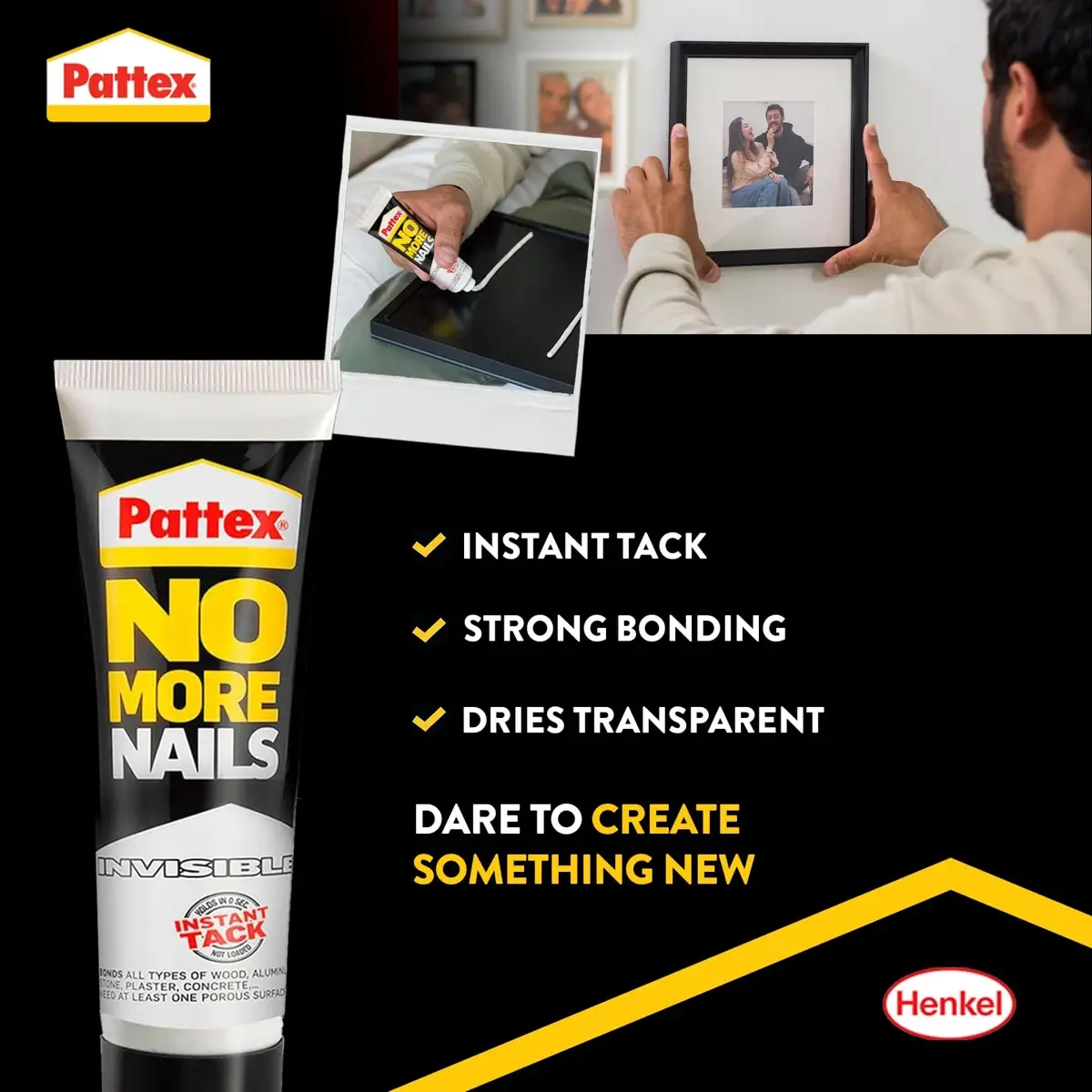 Pattex No More Nails Strong & Easy Mounting Adhesive Tube (40 g)