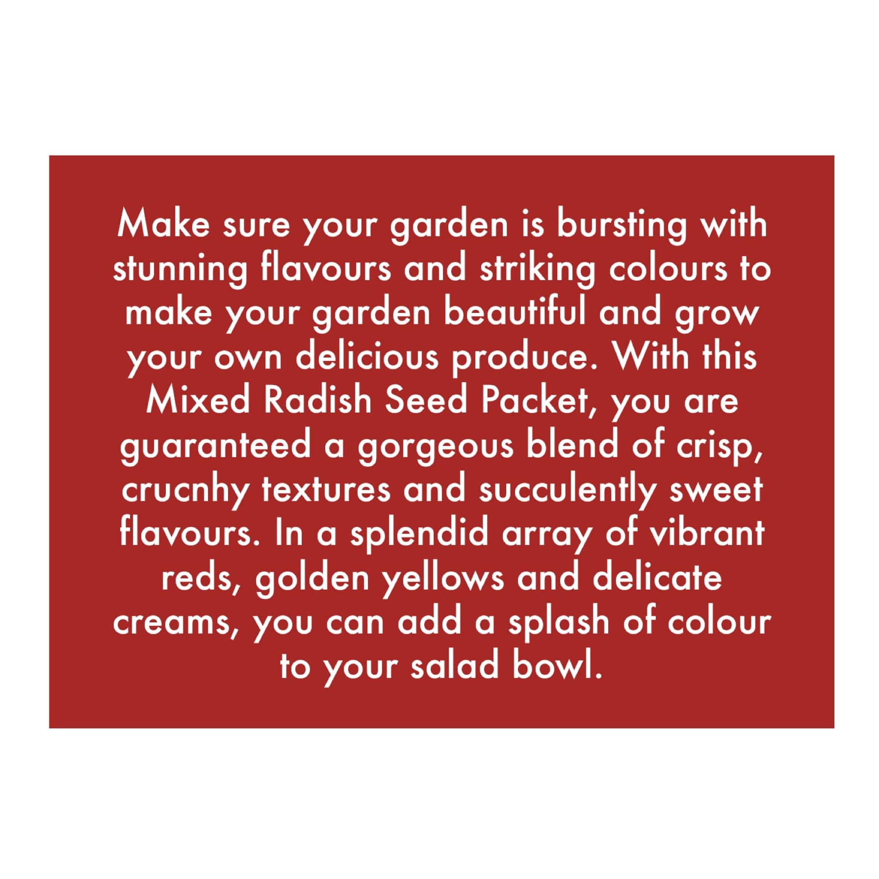 De Ree Radish Mixed Seeds