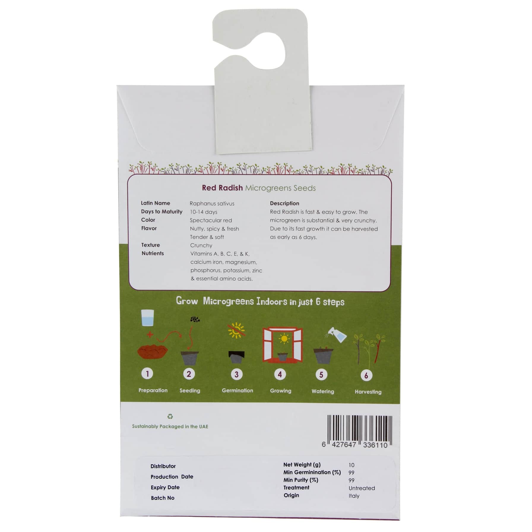 Growhub Microgreen Red Radish Seeds Pack