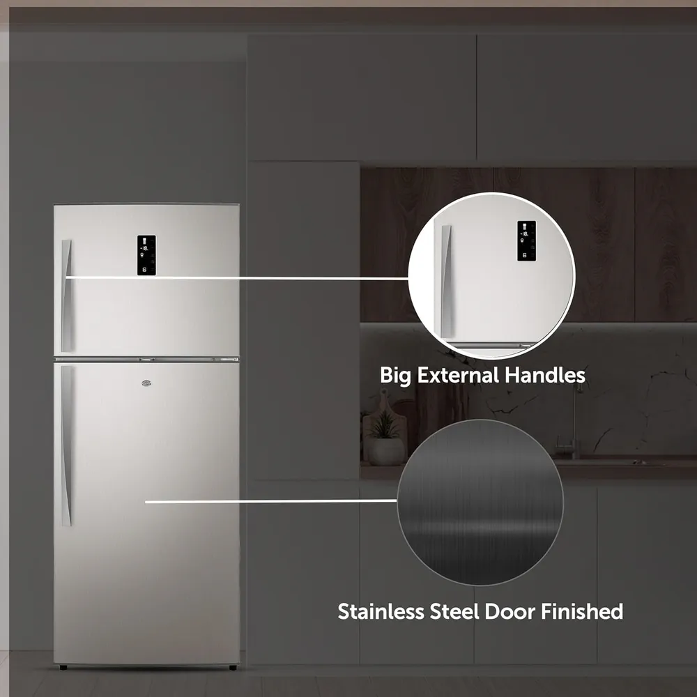 Gree Freestanding Top Mount Refrigerator, GRF-565SSI (389 L)