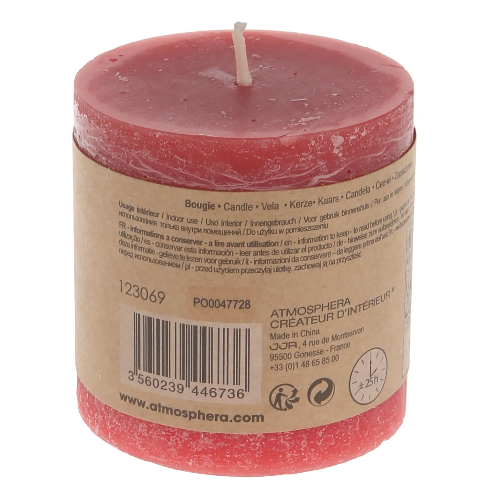 Comptoir de la Bougie Olia Rustic Wax Candle (6.7 x 7 cm, Red)