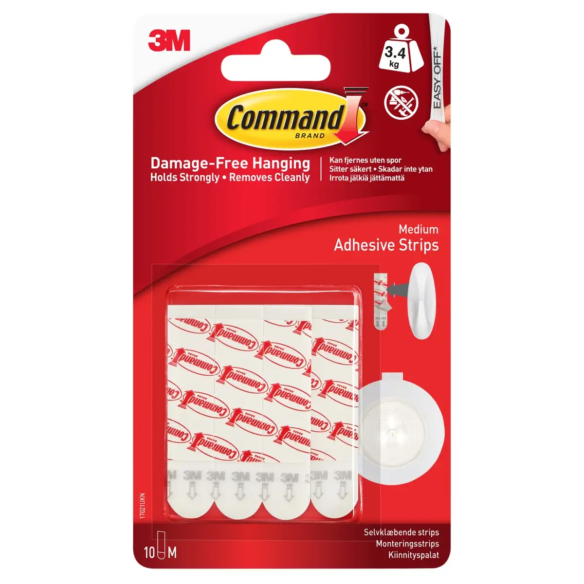 3M Command General Purpose Adhesive Strips Pack (Medium, 10 Pc.)