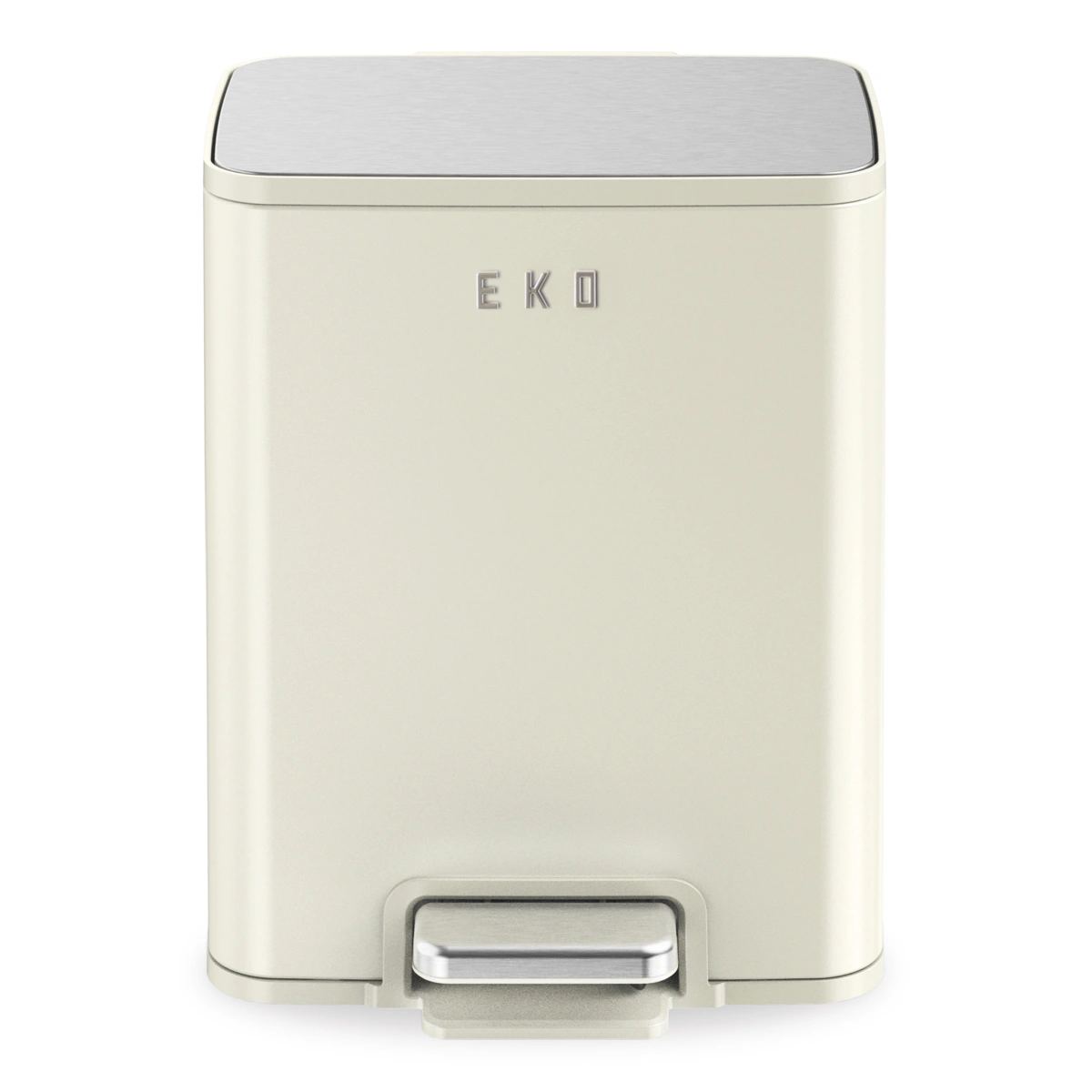 Eko Marina Stainless Steel Step Bin (28.1 x 24.4 x H. 36.1 cm, 11 L, Vanilla)