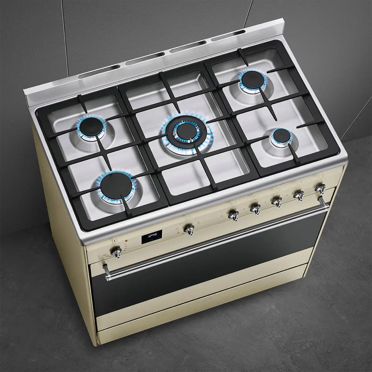 SMEG Freestanding 5-Burner Concert Combination Gas Cooker W/Electric Oven, SSA91MAP2 (115 L, 90 x 90 x 60 cm)