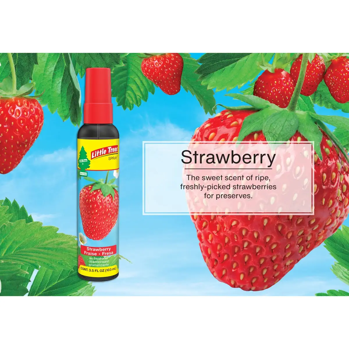 Little Trees Spray Strawberry Air Freshener (17.5 x 3.5 x 3.5 cm, 103 ml)