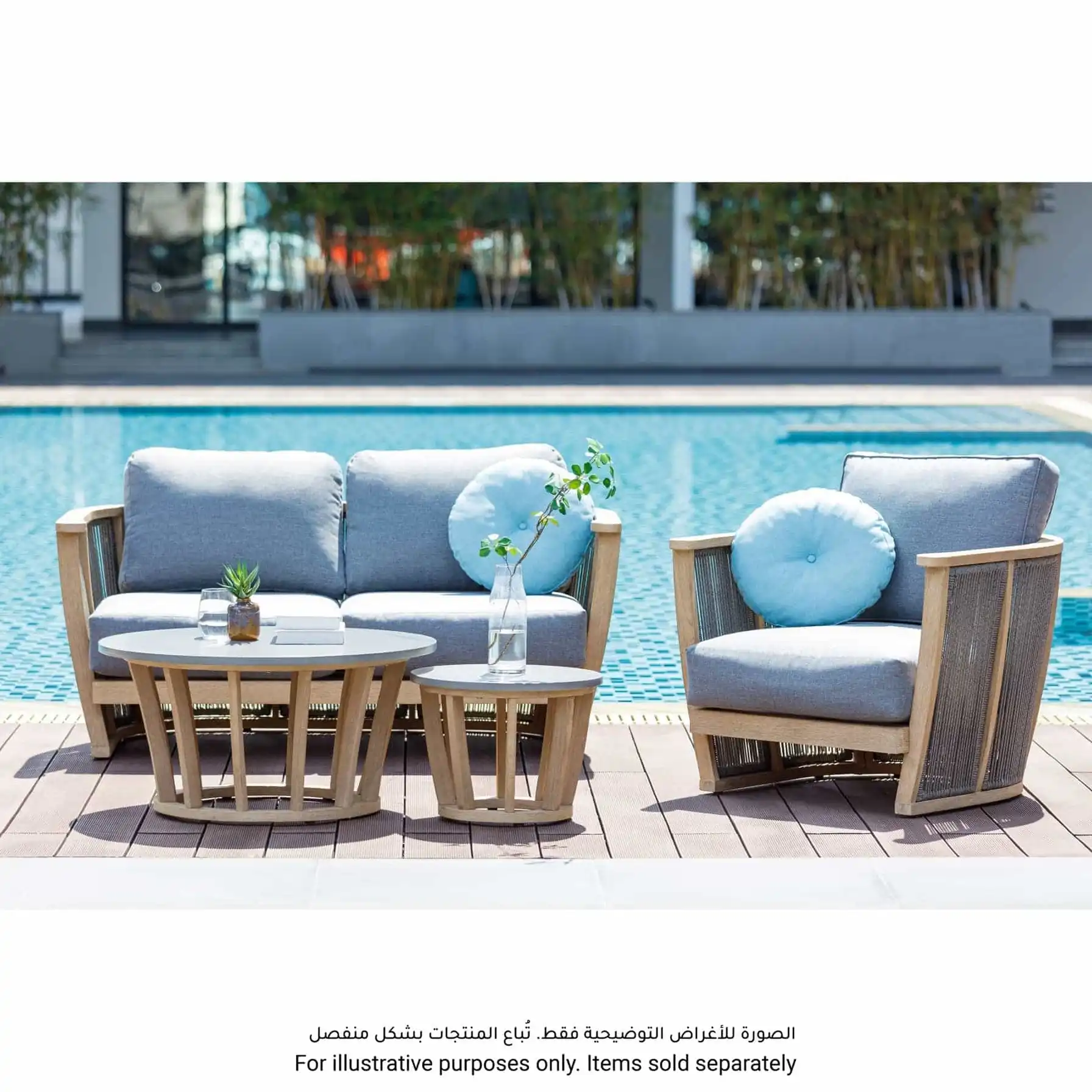 Forest Single-Seater Acacia Wood & Rope Sofa (83 x 80 x 63.5 cm)