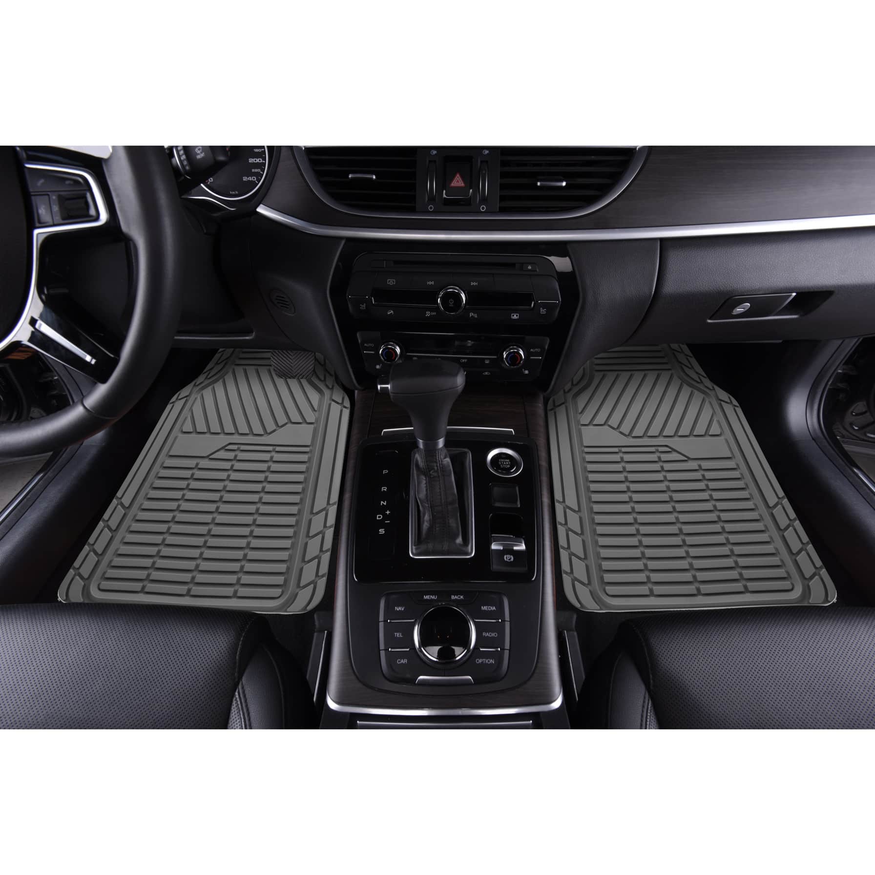 Ace PVC Car Floor Mat (Grey, 2 Pc.)